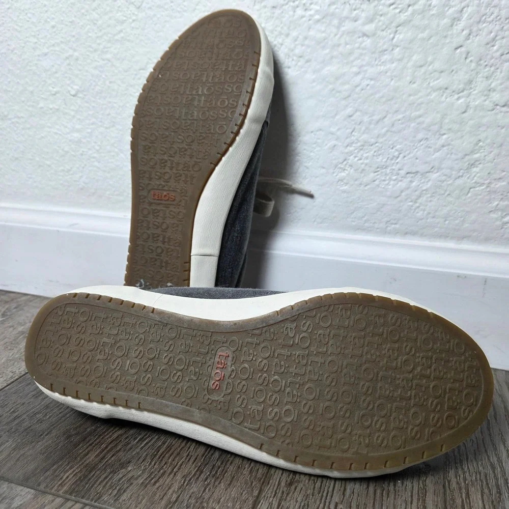 Taos Canvas Lace Up Shoes Womens‎ 6.5 Gray Comfort Casual Walking Sneaker